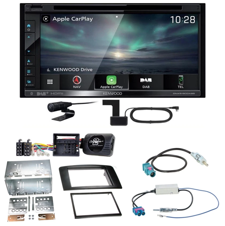 Kenwood DNX-5190DABS CarPlay Android Auto DAB+ Einbauset für Mercedes ML W164 - Bild 1 von 1