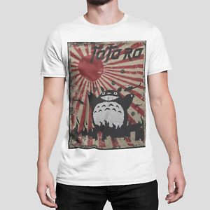 Godzilla T-Shirt Totoro Rising Sun Battle printed tee Movie Film Japan Retro