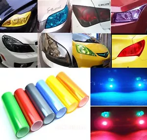 11 Colors Car Headlight Taillight Vinyl Wrap Glossy Matte Tint Film Sticker - CF - Picture 1 of 21