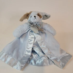 Bearington Blue Brown Puppy Dog Baby Collection Satin Security Blanket Lovey - Picture 1 of 4