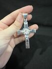 925 Sterling Silver Mens Womens St Benedict San Benito Cross Crucifix Pendant