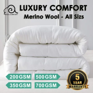 350/500/700GSM All Size Australian Wool Quilt Doona Duvet Down Summer Winter NEW - Picture 1 of 12