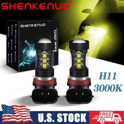 H11 Yellow Fog Light LED Bulbs For Toyota Tacoma 2016-2020 Tundra RAV4 2013-19 - Image 1 of 4