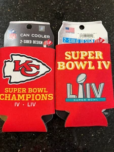Super Bowl 54 Champions Kansas City Chiefs Logo Koozie 2 Sided can cooler - Picture 1 of 4