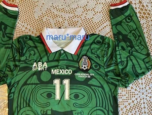New ABA SPORT Mexico 1998 BLANCO #11 Jersey LARGE RETRO France Home Long Sleeve - Picture 1 of 4