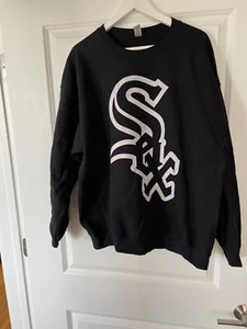 Unisex Black Chicago White Sox Crewneck Sweatshirt XL - Picture 1 of 3