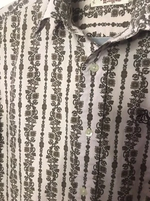 Camisa Penguin By Munsingwear Talla M Rubor Rosa Marrón Floral Rayas Verticales Foto 1 de 4