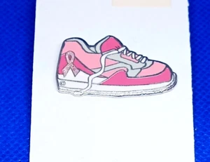 Zapato Tenis Rosa Cáncer de Mama Zapatilla Solapa Pin Conciencia Brillo Cinta Nuevo - Imagen 1 de 2