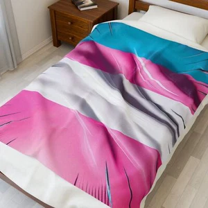 Transgender Flag Blanket - LGBTQ Pride Home Decor - Velveteen Plush Blanket - Picture 1 of 5