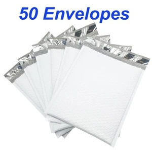 50 #2 Poly Bubble Lined Padded Mailers Shipping Envelope 8.5x12 (8.5x11 Useable) - Picture 1 of 4