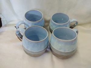 4 EUC La Rochelle Artisan Stoneware COFFEE MUG Glazed Blue Copper - 1 NEW W/TAG - Picture 1 of 8