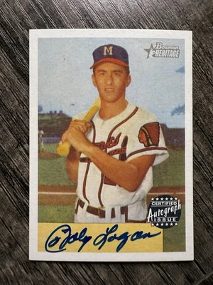 2002 Bowman Heritage Johnny Logan 1954 Reprints Autograph Auto Braves - Image 1 of 2