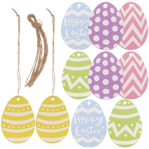 10 Pcs Kids Party Favours Eggs Hanging Ornaments Decorations Shaped Cutouts - Picture 1 of 12
