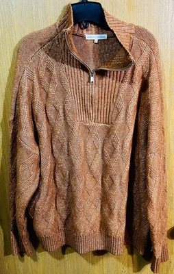 Suéter para mujer Madison + Hudson color óxido cuarto cremallera 3X Foto 1 de 4