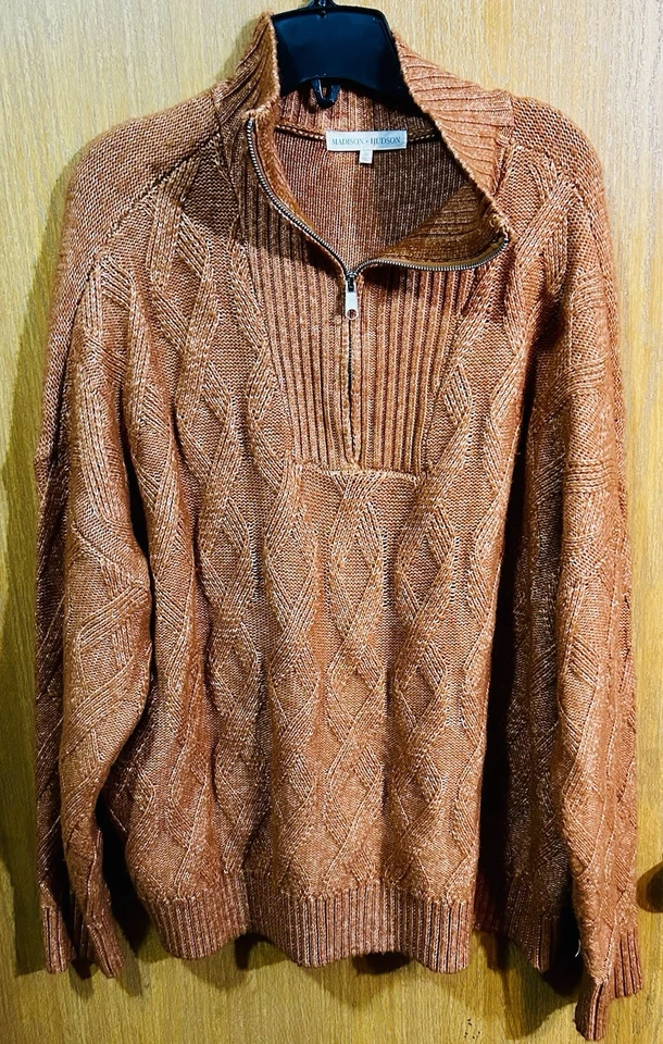 Suéter para mujer Madison + Hudson color óxido cuarto cremallera 3X Foto 1 de 4