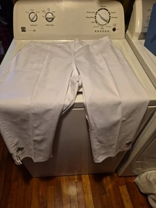 Quacker Factory 1x White Capri Pants With Palm Tree Embellishments - Picture 1 of 14