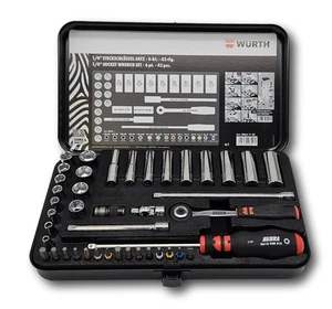 WÜRTH Steckschlüssel  Set 1/4 Zoll 42tlg. Ratschenkasten  Knarrenkasten 09651142 - Bild 1 von 7