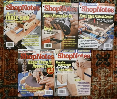 ShopNotes Magazine - Lot of Five (5) - Issues 104, 106-109 - Very Good Condition - Image 1 of 2