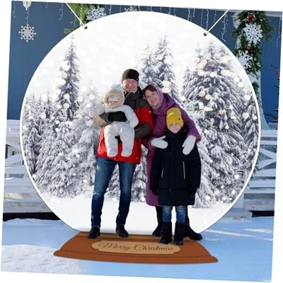 7x6英尺雪球背景冬季雪景背景闪光冬季森林  — 第 1/4 张图片