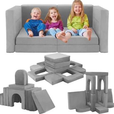 Sofá modular para niños Sofá convertible para niños Sofá de piso pequeño Sala de juegos Dormitorio Foto 1 de 4