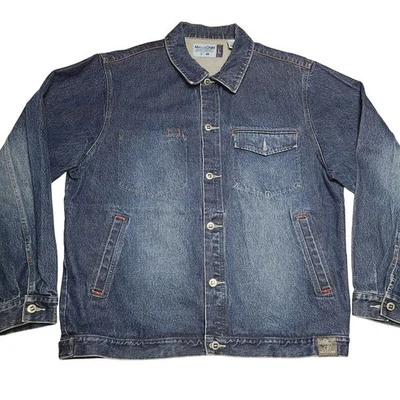 Jaqueta jeans vintage MECCA DNM Jean Therapy azul masculina tamanho grande anos 90 Y2K - Imagem 1 de 4