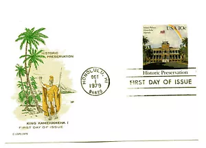 UX81 10c Iolani Palace, Historic Preservation, Farnam, HF, FDC - Picture 1 of 1