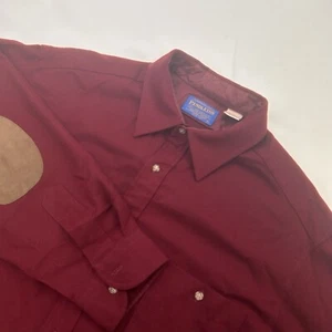 Pendleton Men's Solid Red Virgin Wool Long Sleeve Botton Down Shirt XL NWoT - Picture 1 of 8