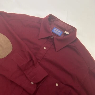 Pendleton Men's Solid Red Virgin Wool Long Sleeve Botton Down Shirt XL NWoT - Image 1 of 4