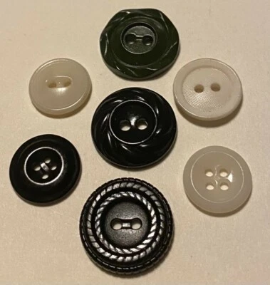 Colt lote de botones vintage patrón sin confirmar blanco negro   Foto 1 de 3