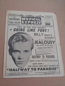 New Musical Express - September 15 1961 Billy Fury cover (Connie Francis) - Imagen 1 de 1