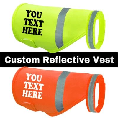 CUSTOM PRINTED DOG HIGH VIS SAFETY VEST REFLECTIVE PET HI-VIS PERSONALISED COAT - Image 1 of 4