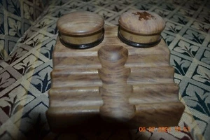 Antique Frank A Weeks MFG Co Paragon #410 Marbled Plastic? Bakelike? Inkwell - Picture 1 of 7