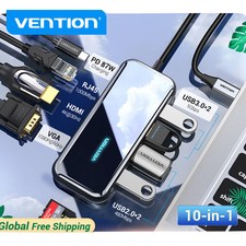 10 in 1 USB-C Hub Type-C Multiport Card Reader Adapter 4K HDMI Fr MacBook Laptop