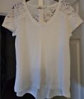 Womens Lace Patterned Arm And Back Tshirt Top Size 12 Used