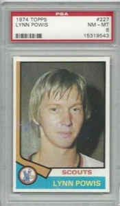 Tarjeta de hockey Topps 1974 #227 Lynn Powis, Kansas City Scouts clasificación PSA 8 - Imagen 1 de 1
