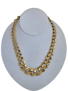 Vintage MONET Necklace Double Curb Link Chain Gold Tone - Picture 1 of 8
