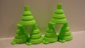 6 Collapsible Food Grade Silicone Foldable Style Funnel Tool For Filling Bottles - Picture 1 of 4