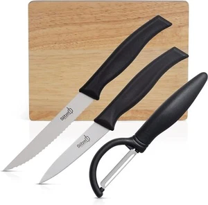 JUEGO DE 4 CUCHILLOS PELADORES DE VERDURAS SLITZER ALEMANIA TABLA DE CORTAR MADERA - BFPREP4 - Imagen 1 de 6