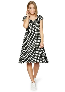 Z-7594-K5-1441) NUEVO VESTIDO SEÑORA MIDI FIESTA CÓCTEL NEGRO TALLA 36 (S) - Imagen 1 de 4