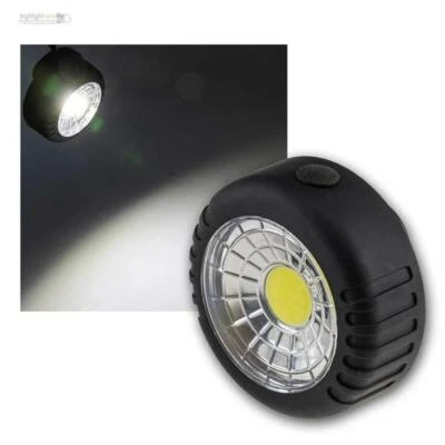 LED Batterie-Leuchte mit Magnet & Haken, 1W COB 86lm, Arbeits-Camping-Zelt-Lampe - Bild 1 von 4