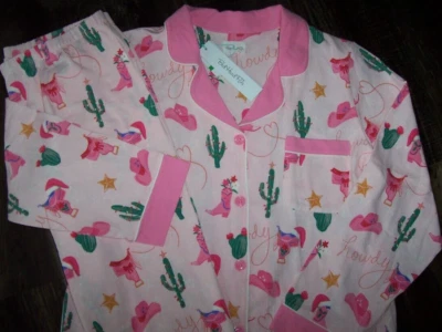 NUEVO CON ETIQUETAS BedHead BOTAS/SOMBREROS/CACTUS Algodón/Elástico Pijama Conjunto Para Mujer L Foto 1 de 4