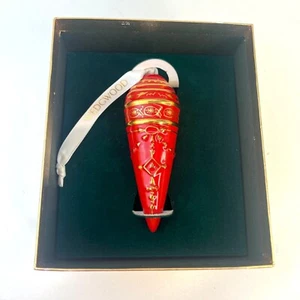Wedgwood Rubí Icicle Vintage Árbol de Navidad Adorno Coleccionable Rojo y Dorado - Imagen 1 de 6