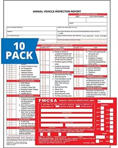 Jährliches Fahrzeuginspektionsbericht Formular 10er-Pack. (Snap-Out-Format, 3-lagig kohlenstofffrei, - Bild 1 von 12