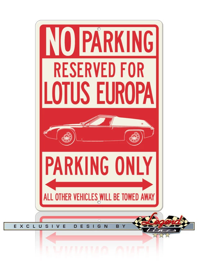 Placa de alumínio Lotus Europa S1 Coupe apenas estacionamento reservado 8x12 - Carro britânico - Imagem 1 de 1