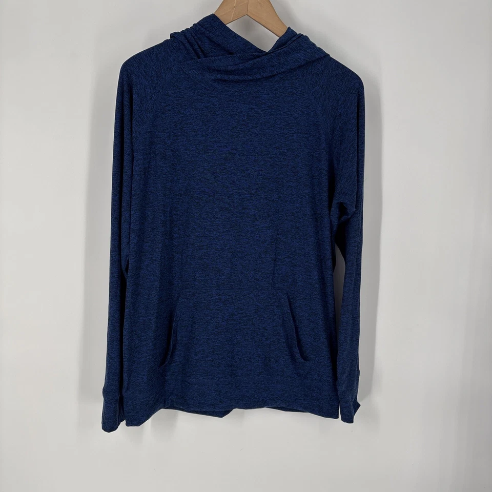 Top con capucha Beyond Yoga para mujer grande bolsillo azul ocio yoga entrenamiento elástico Foto 1 de 4