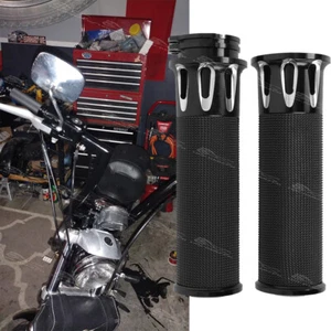 Empuñaduras de manillar de motocicleta de 1" para Harley Road King Glide Sportster Honda - Imagen 1 de 7