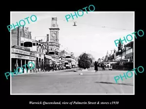 FOTO ANTIGUA TAMAÑO POSTAL DE WARWICK QUEENLAND PALMERIN ST & STORES c1930 - Imagen 1 de 1