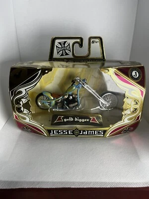 2006 West Coast Choppers Jesse James Gold Digger Light Blue Gold Flames - Image 1 of 3