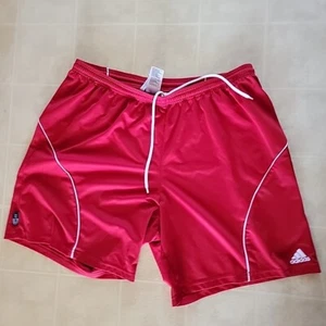 Adidas Mens Striker Shorts Soccer Basketball Football Climalite 365 Red Whte 2XL - Picture 1 of 4
