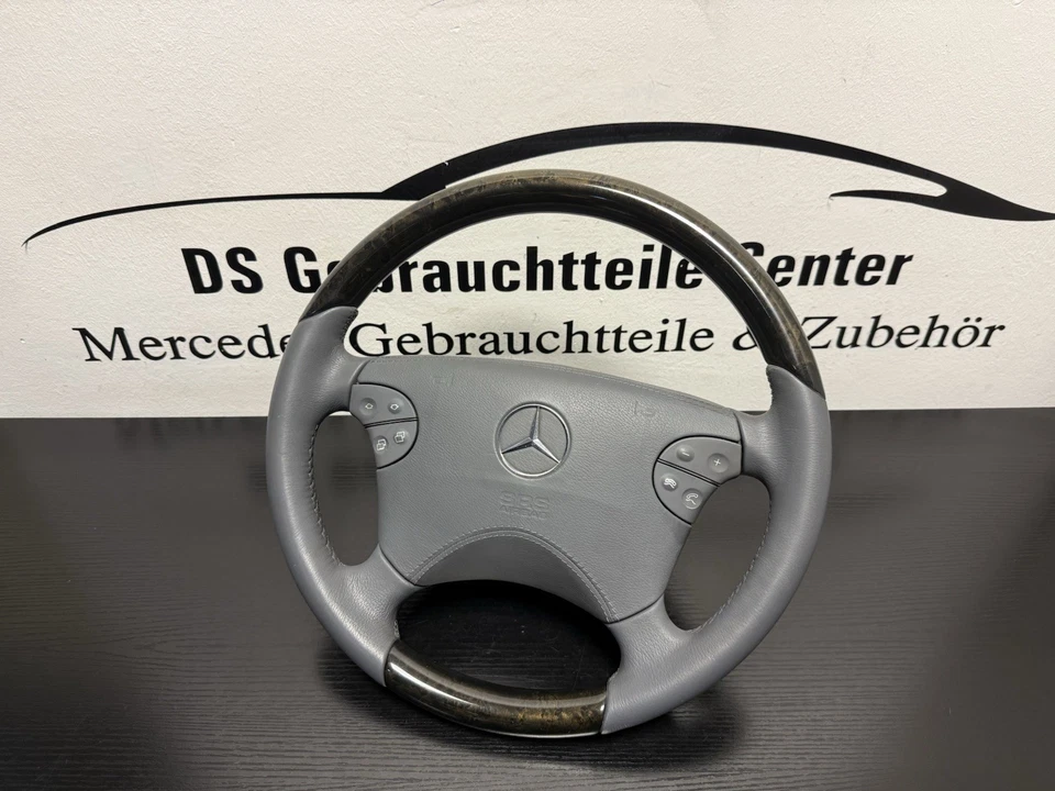 Orig. Mercedes CLK W208 W210 Mopf Lederlenkrad Holz Lenkrad A2104601303 - Bild 1 von 4